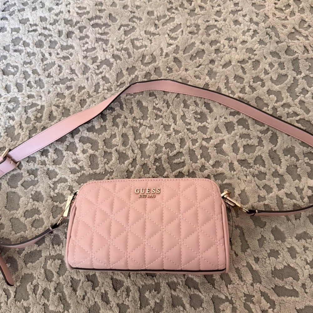 Guess Blush Quilted Crossbody Bag
